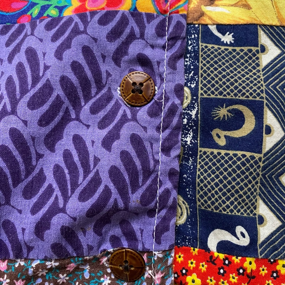 Vintage Handmade Multi Pattern Cotton Patchwork W… - image 5